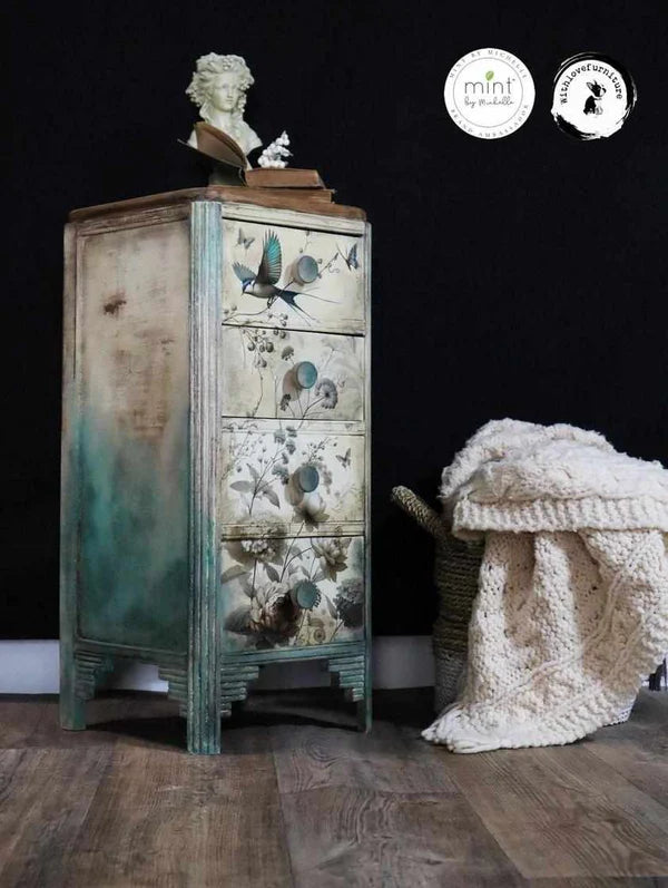 Pale Blossom - Mint Decoupage Paper