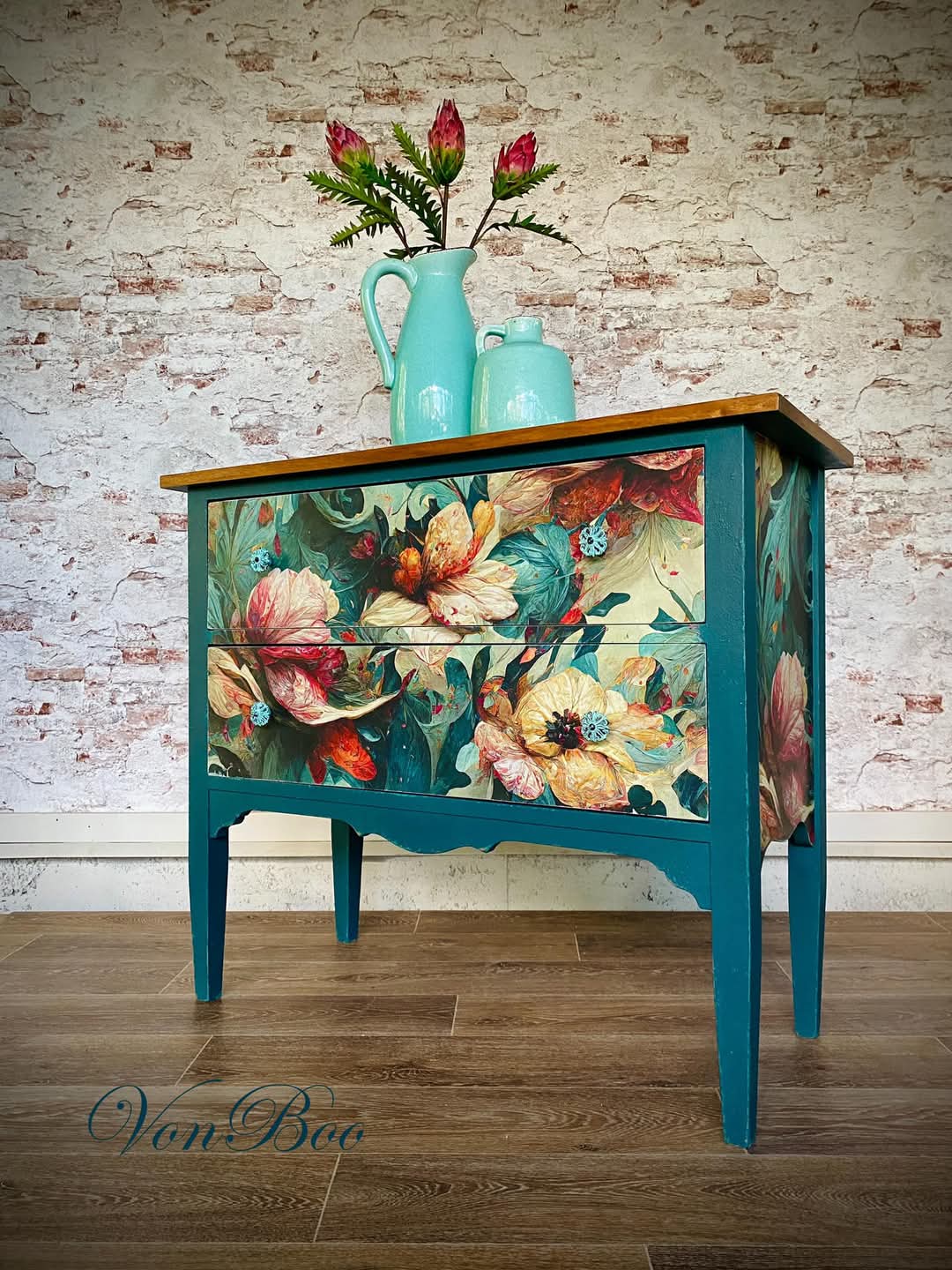 Wave of Florals - Mint Decoupage Paper