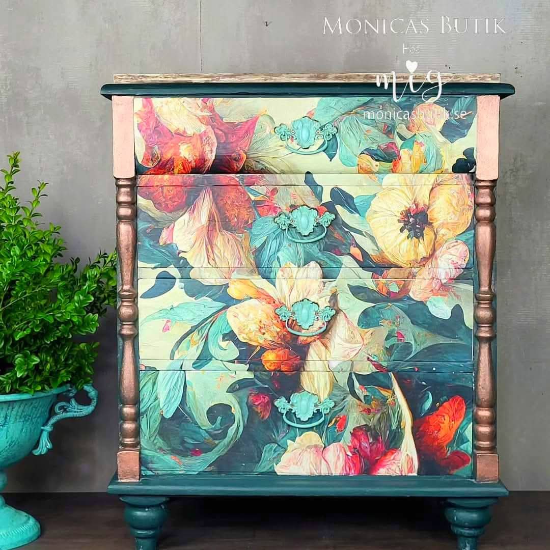 Wave of Florals - Mint Decoupage Paper
