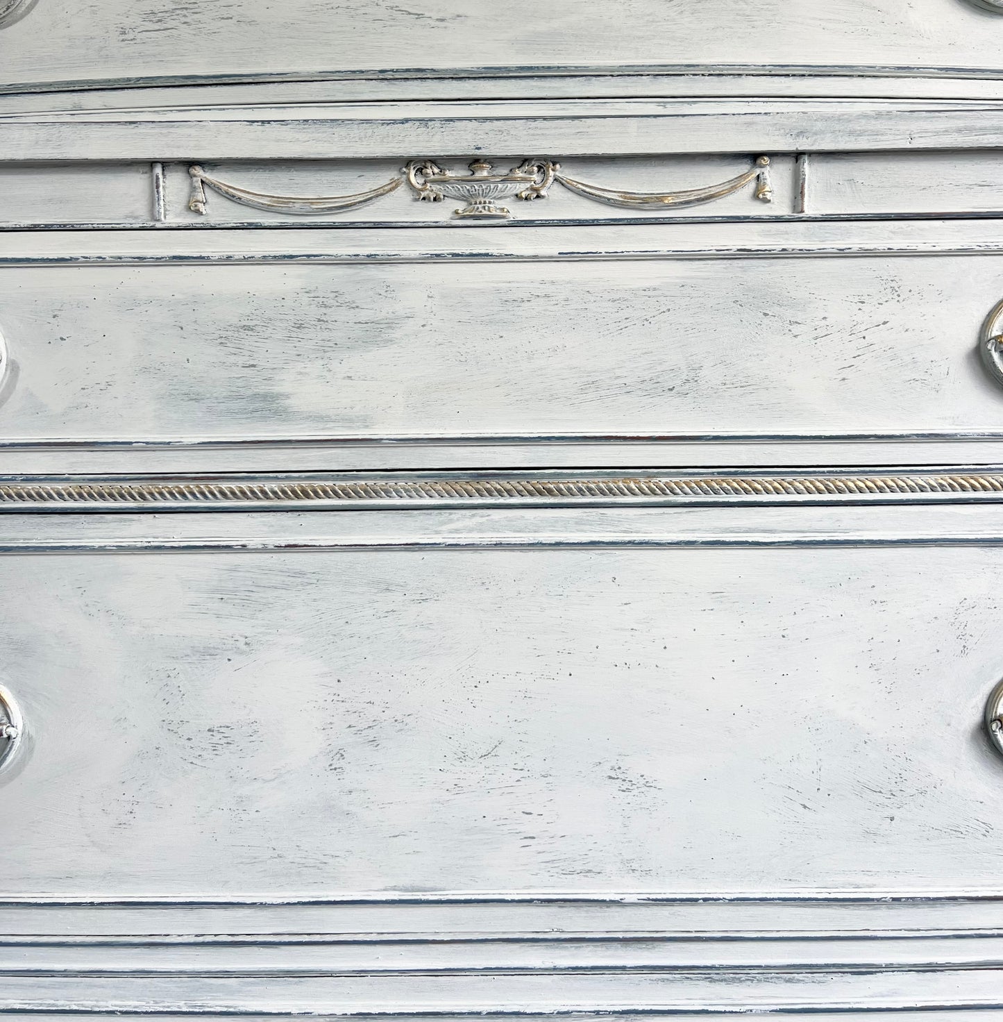Vintage Hand Painted French White Dresser Tallboy Chest