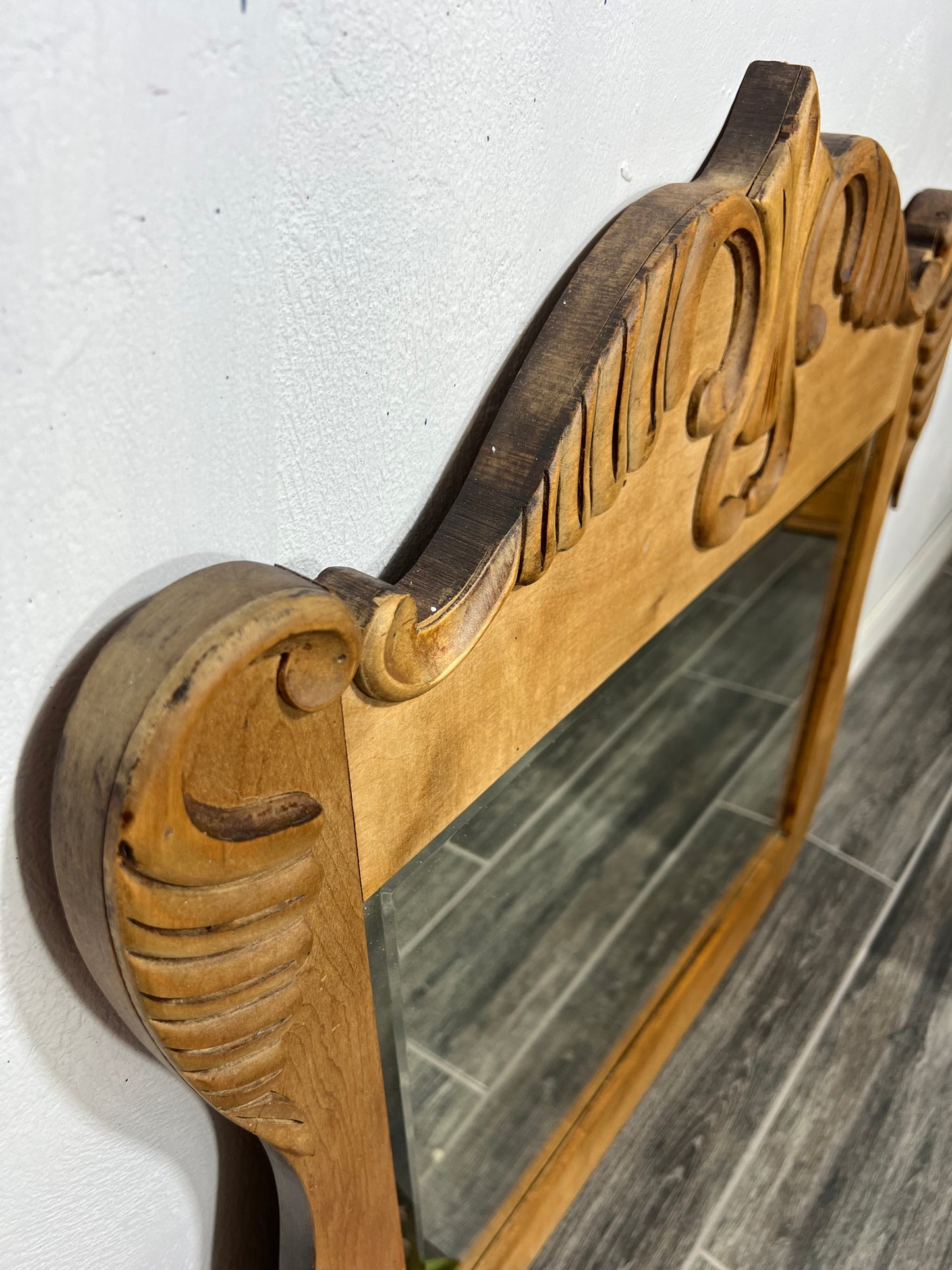 Antique Mirror, Rustic Natural Wood tall Mirror