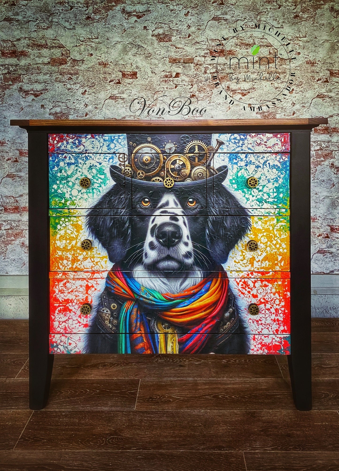 Diego Dog - Mint Decoupage Paper