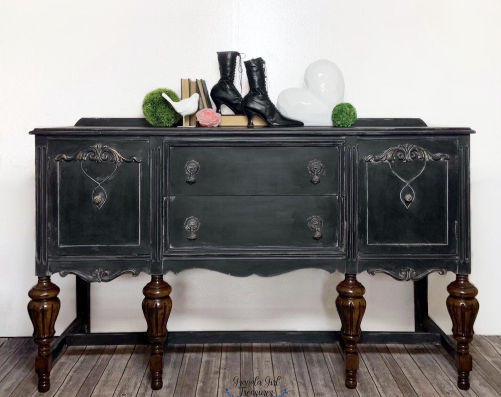 Custom Black Jacobean Sideboard