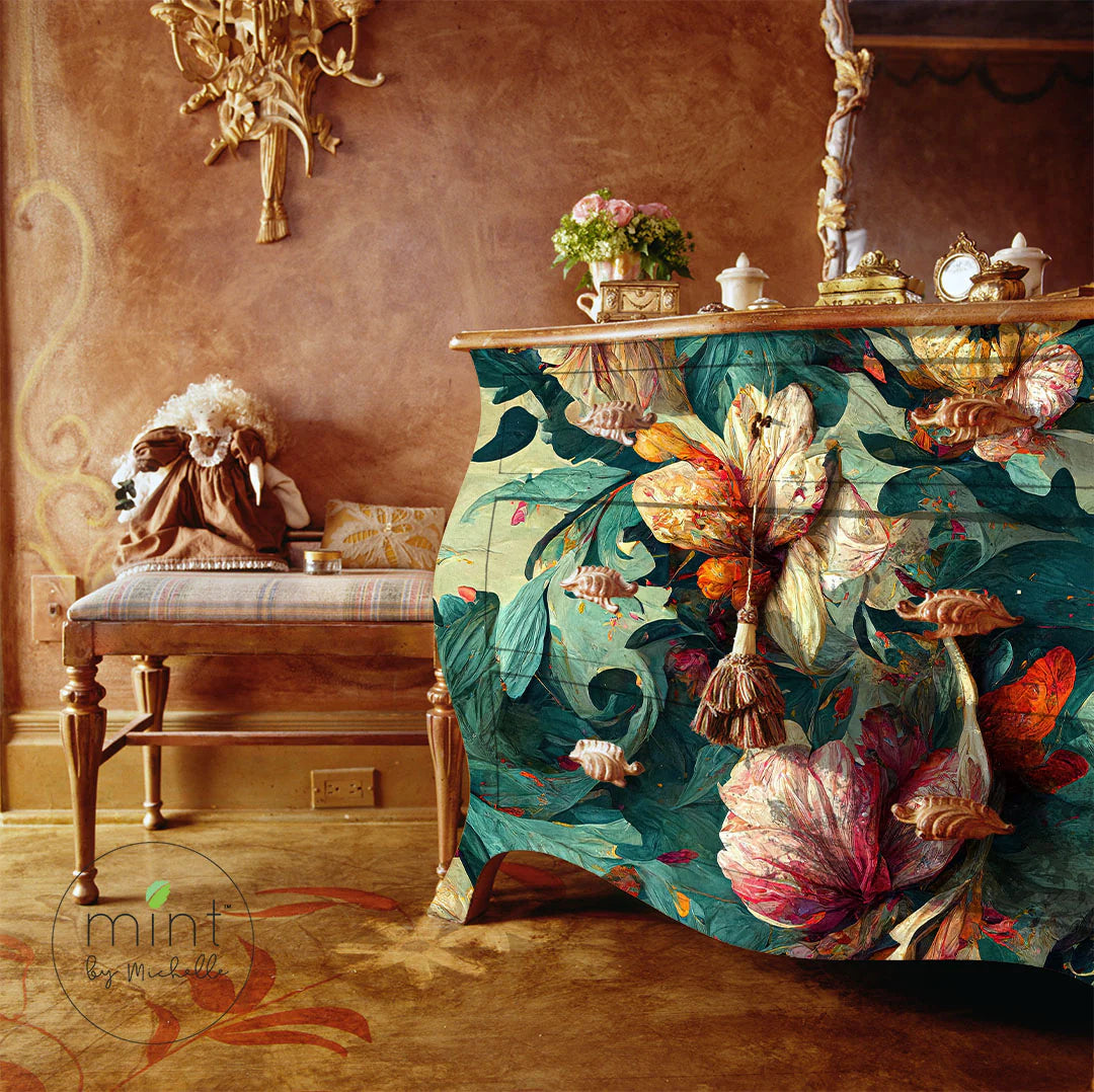 Wave of Florals - Mint Decoupage Paper