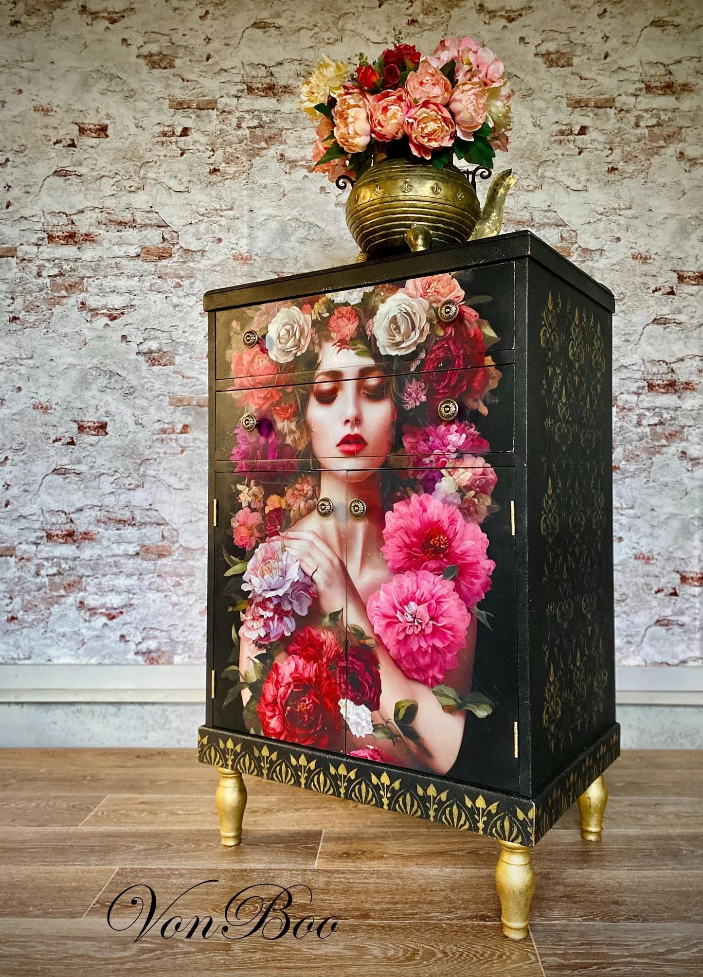 Baroque Flowers - Mint Decoupage Paper