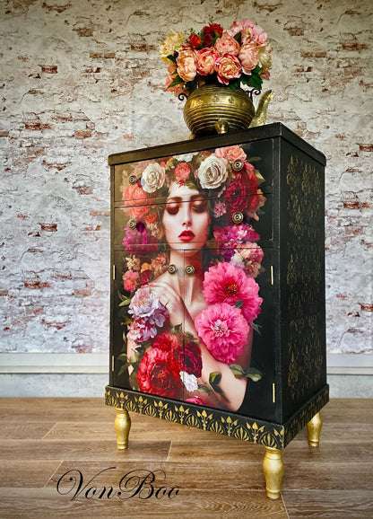 Baroque Flowers - Mint Decoupage Paper