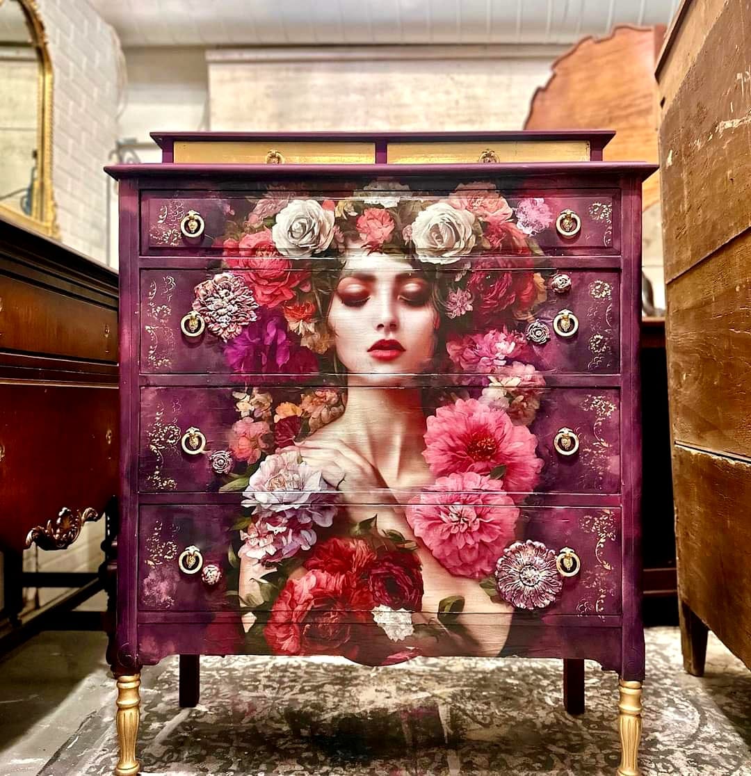 Baroque Flowers - Mint Decoupage Paper