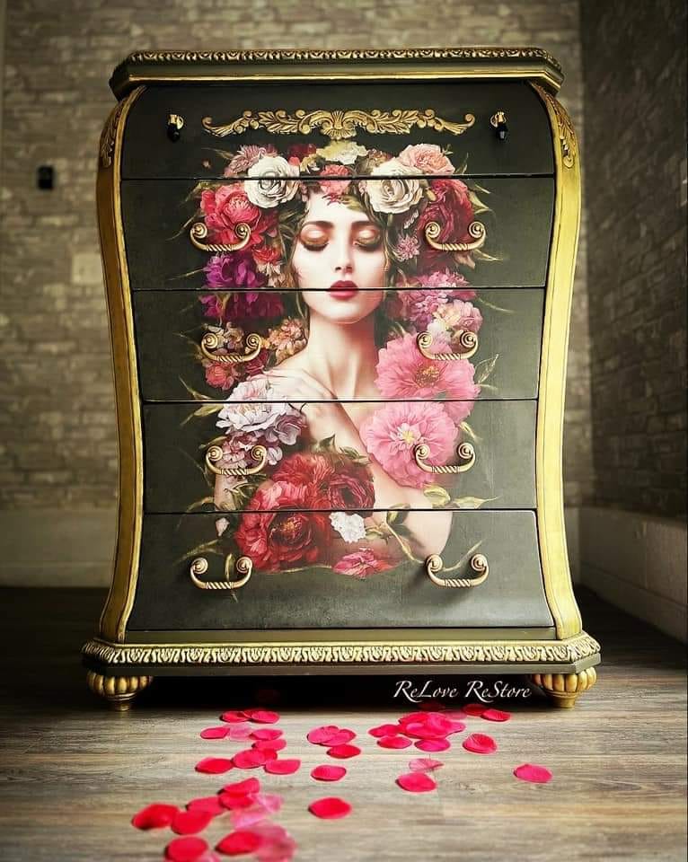 Baroque Flowers - Mint Decoupage Paper