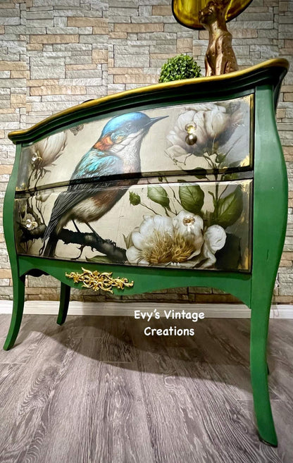 Sweet Bird in Blue - Mint Decoupage Paper