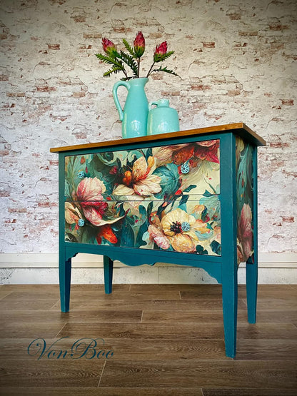 Wave of Florals - Mint Decoupage Paper