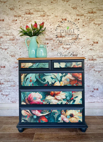 Wave of Florals - Mint Decoupage Paper