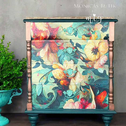 Wave of Florals - Mint Decoupage Paper