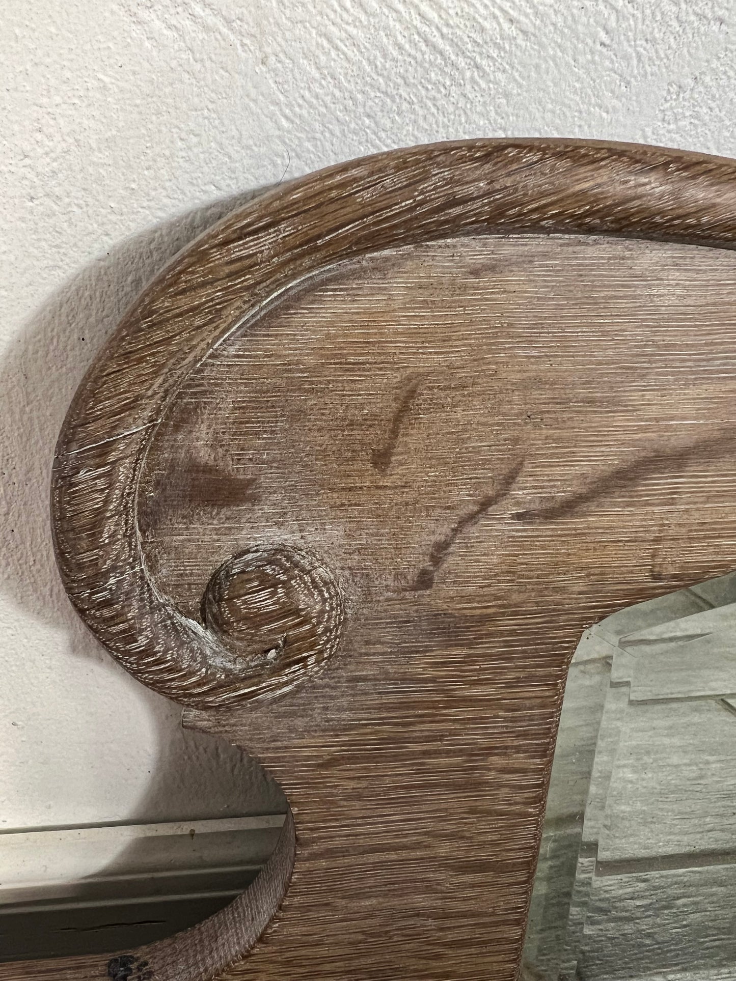 Antique mirror entryway with hooks, coat rack organizer