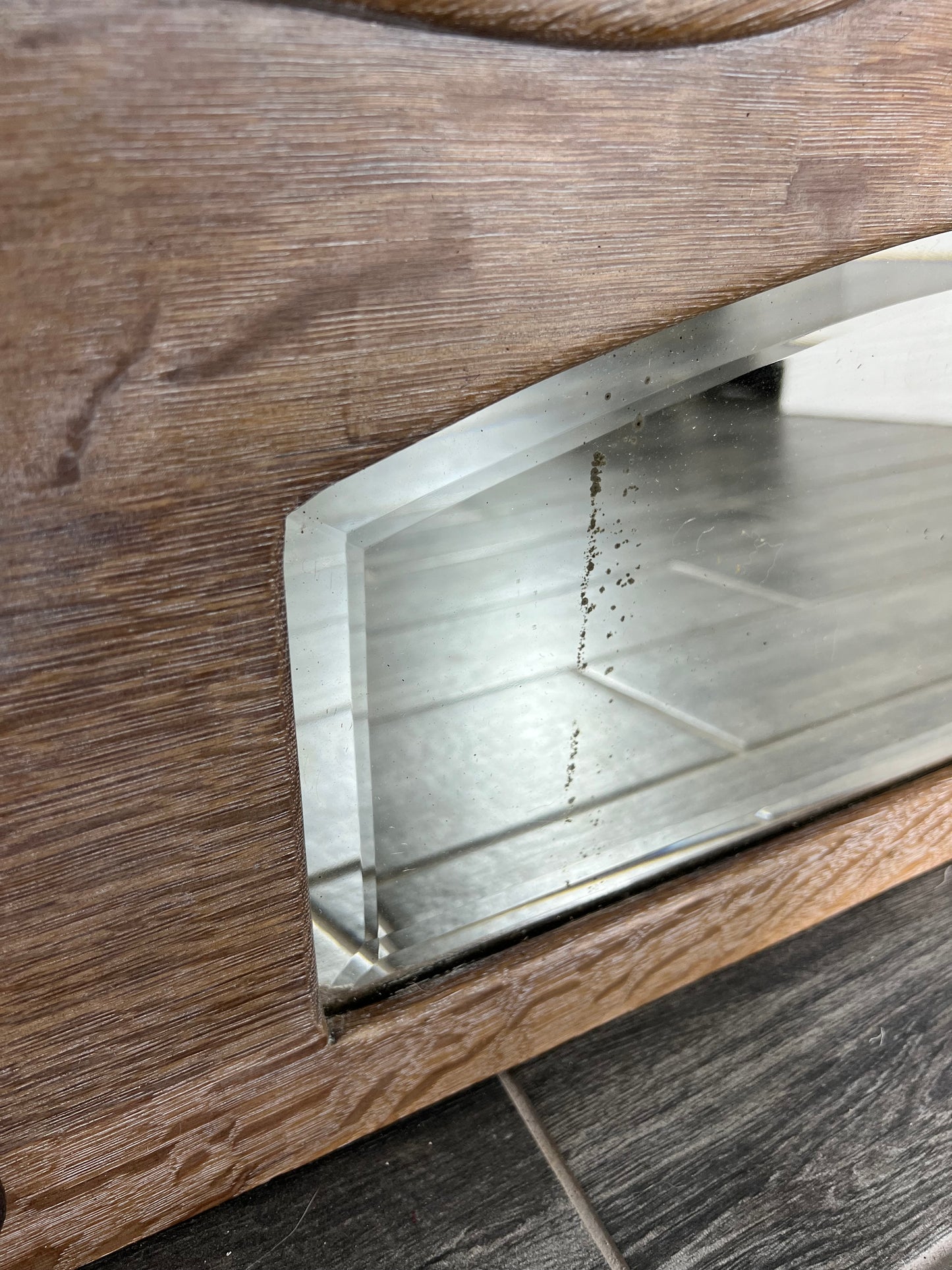 Antique mirror entryway with hooks, coat rack organizer