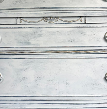 Vintage Hand Painted French White Dresser Tallboy Chest