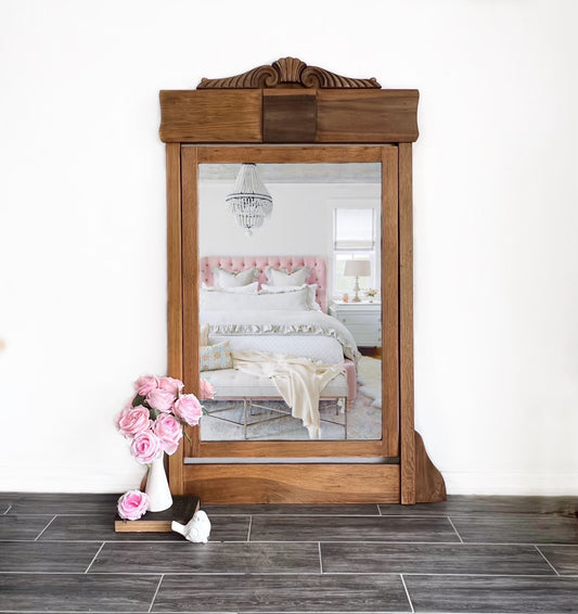 Large Antique Mirror, Tall Vintage Mirror, Entryway,