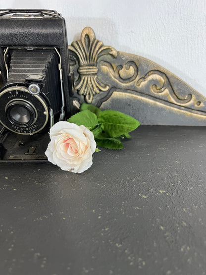 Vintage Hand painted Black Tallboy Dresser Chest