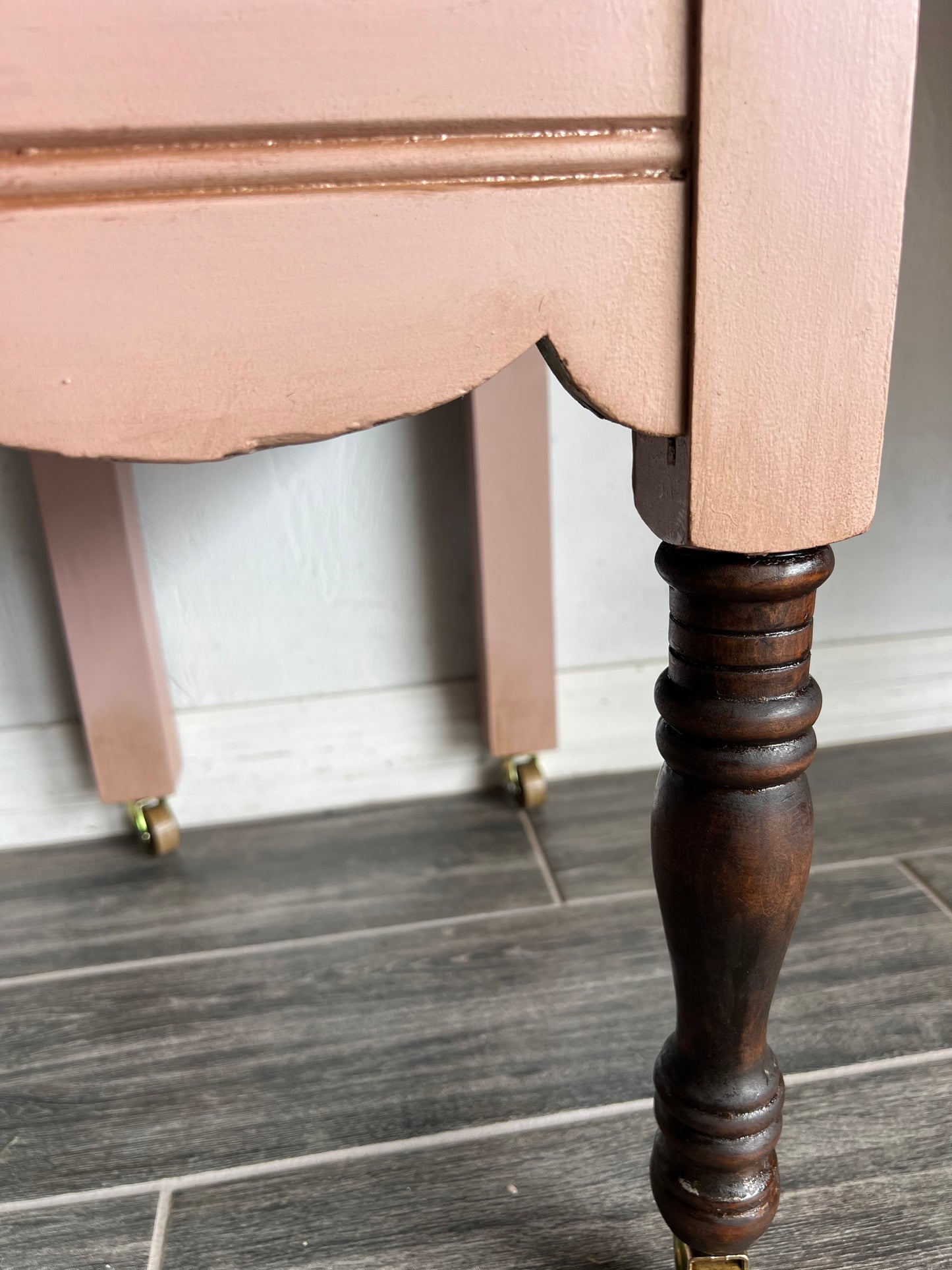 Vintage Hand painted Dusty Pink Small Desk