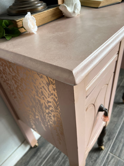 Vintage Hand painted Dusty Pink Small Desk