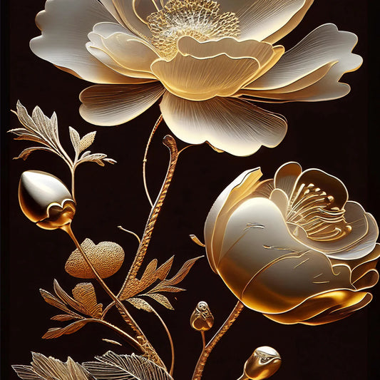 Golden Bloom 1 - Mint Decoupage Paper