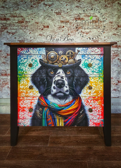 Diego Dog - Mint Decoupage Paper